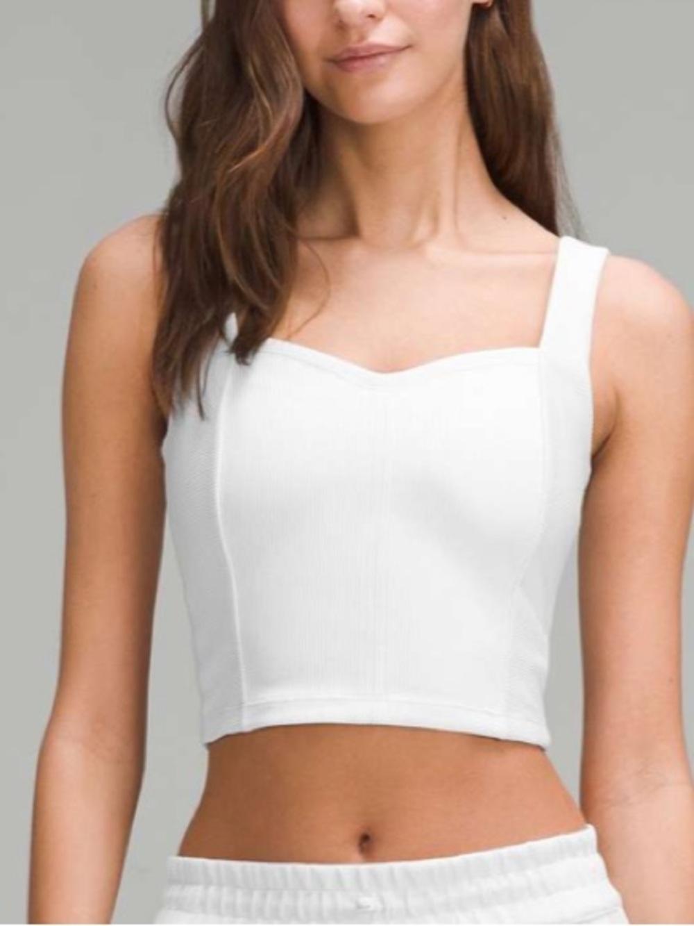 Lululemon Ribbed Softstreme Sweetheart Tank Top Light Vapor size 6